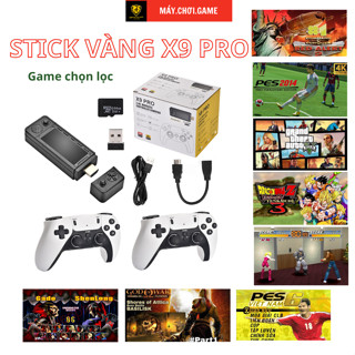 Máy Chơi Game Stick Vàng X9 PRO Chip S905 x 3 có 2 tay cầm Ram 2GB Có 40000 Game Cài Sẵn Độ Phân Giải 4K Nhiều Game Hót