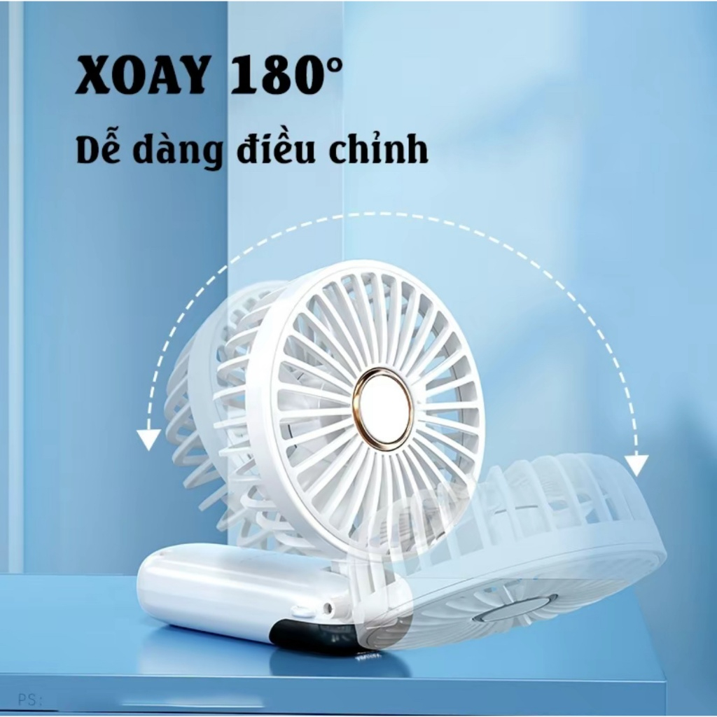Quạt Cầm Tay Tích Điện Dung Lượng Pin Khủng, 5 cấp độ gió, màn hình Led Thông Minh Thiết Kế Đơn Giản Tiện Dụng.. | BigBuy360 - bigbuy360.vn