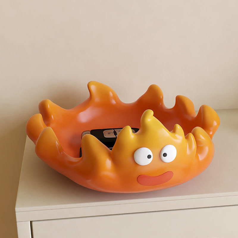 (sẵn ship) Khay đựng chìa khoá NHỰA decor hình ngọn lửa Ghibli