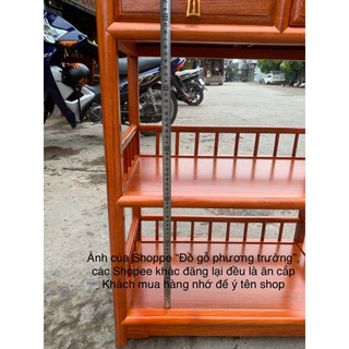 kệ sách, kệ bày đồ gỗ gõ, hương đá ngang 58 sâu 34 cao 89cm nhiều tông màu