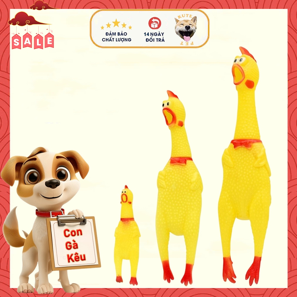 Đồ chơi cho chó mèo - Đồ chơi con gà la hét cho chó mèo