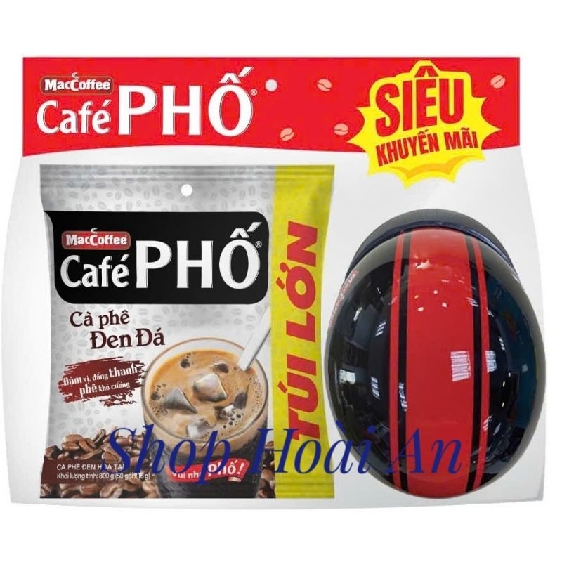 (Túi lớn) Cà phê phố đen đá bịch ( 30- 50 gói * 16g)