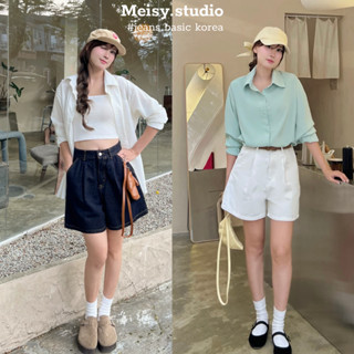 Quần Short nữ Meisy chất Jeans, Kaki KHÔNG PHAI MÀU PHIÊN BẢN NÂNG CẤP  vải dày dặn thiết kế phong cách basic Hàn Quốc