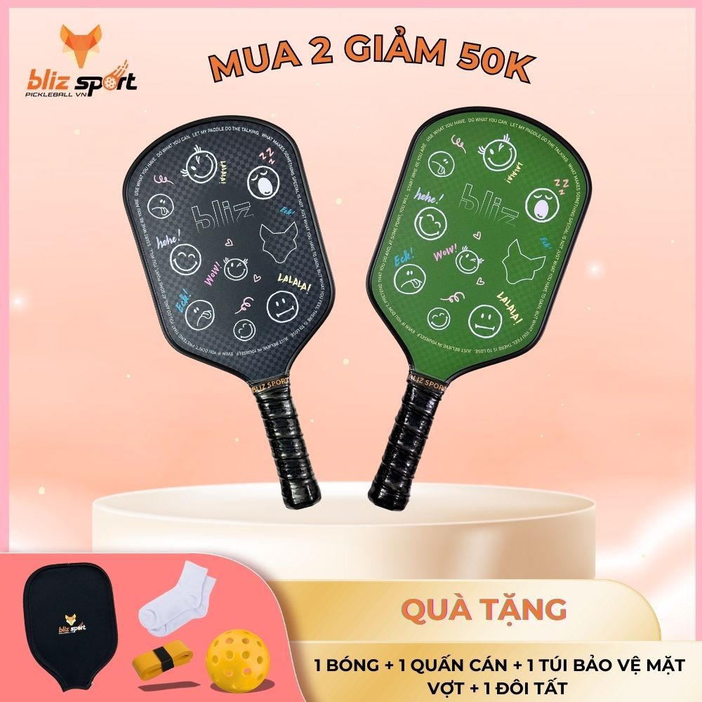 Vợt Pickleball Sợi Carbon Fiber T700 cao cấp BLiz-Heh, Jusain và Friction