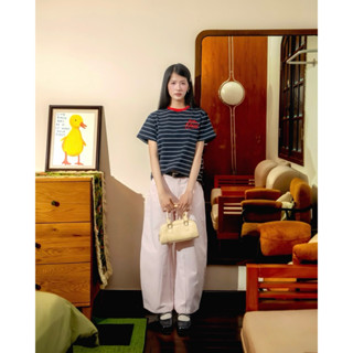   Hoả tốc HCM  Áo thun nữ tay ngắn form rộng kẻ sọc thêu chữ Rare Soul Tee - Sibling House 