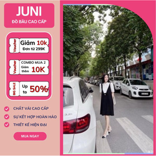 Váy bầu công sở, đầm bầu thiết kế dáng babydoll 2 màu đen trắng cổ sơ mi sang trọng, lịch thiệp, phù hợp mọi hoàn cảnh