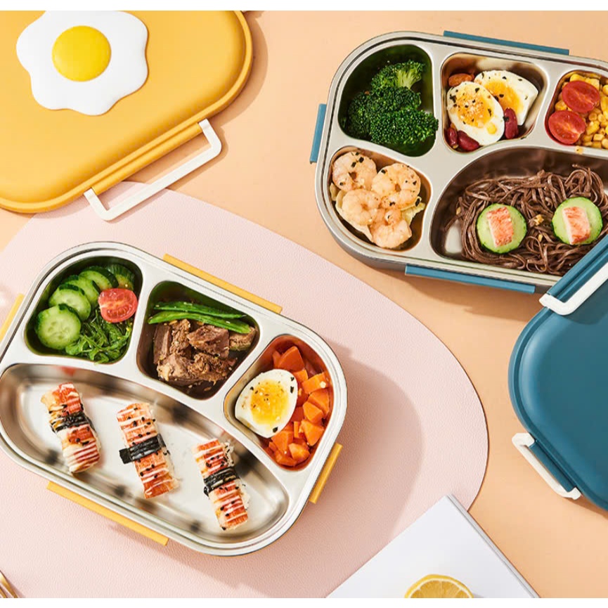 Hộp cơm inox cao cấp 4 ngăn hình trứng ốp la LILA HCEGG188