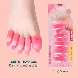 Kẹp ủ tháo gel móng chân - Bộ 5 kẹp nhựa bền chắc chuyên dụng cho dân làm móng