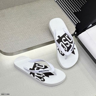 Dép tông DSQ Trắng Đế Lá Phong Đen. Hàng QC cao cấp.