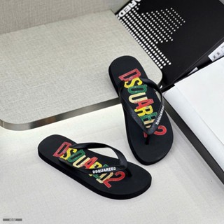 Dép tông DSQ Đen Đế Chữ màu Sunset. Hàng QC cao cấp.