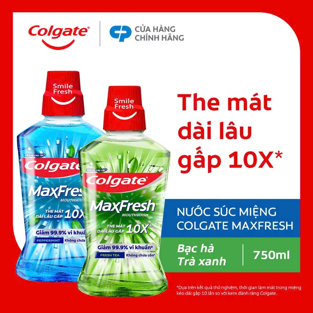 Nước súc miệng Colgate Bạc hà/trà xanh 750ml