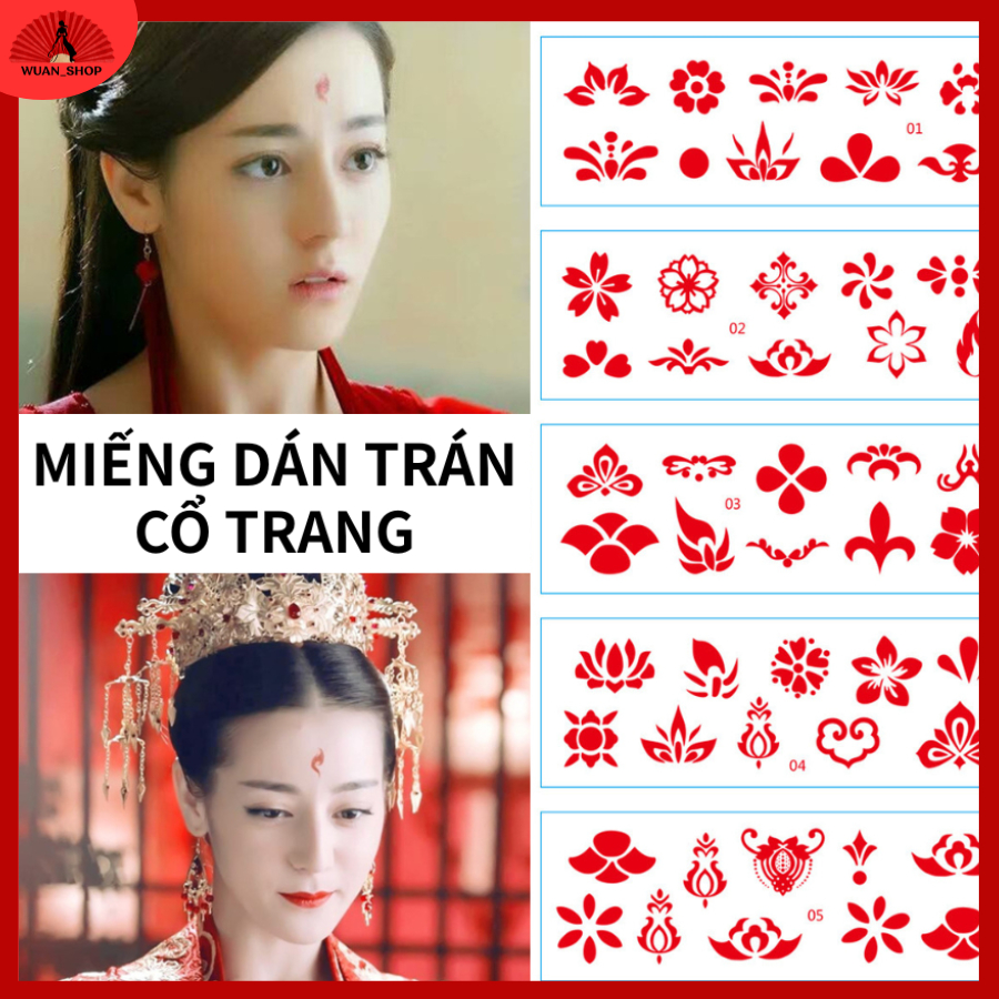 Hình xăm 15 ngày, hình dán trán chu sa, hình dán cosplay Võ Tắc Thiên, hình dán trán cosplay