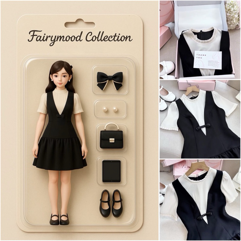 [𝐇𝐨𝐭𝐭𝐫𝐞𝐧𝐝] Váy thiết kế Bigsize Shi Shang, Váy cổ yếm phối tơ dáng ngắn DNC02 | BigBuy360 - bigbuy360.vn