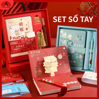  Set sổ kèm bút quà tặng phong cách Trung hoa cho bạn bè người thân thầy cô 