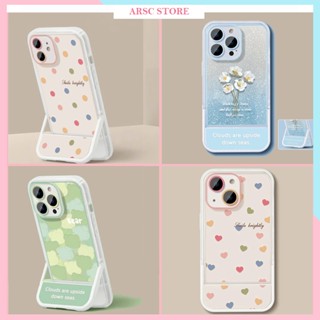 Ốp Lưng iPhone Trái Tim Hoa Thỏ Tích Hợp Giá Đỡ cho Iphone 11 12 13 14 15 16 Pro Max Plus