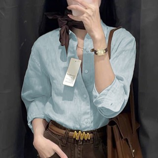 Áo sơ mi nữ công sở form rộng rớt vai - Vải Linen bột mềm mát - Form áo suông rộng trẻ trung.