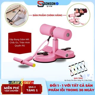 Dụng Cụ Tập GYM Bụng . Eo, Gập Bụng Chữ T, Đế Hút Đôi, Dây Kéo Tay Vai, Phù Hợp Nam Nữ [BH1Đổi1]