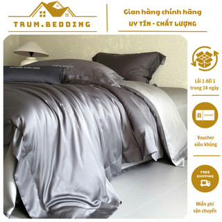  Bộ 4 Món Chăn Ga Gối Phi Lụa Mềm Mại Óng Mượt Không Phai Màu Xù Lông 2m 