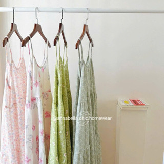 Đầm 2 dây 3 tầng babydoll hoa nhí | Váy xòe xô muslin mặc nhà freesize 48–70kg