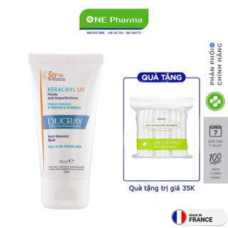  Kem chống nắng cho da dầu mụn Ducray KERACNYL UV SPF 50+ 50ml chống tia UVA UVB và kiềm dầu hiệu quả 