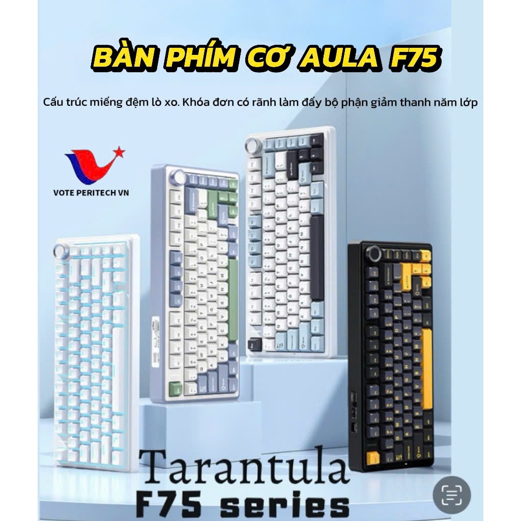 BÀN PHÍM CƠ KHÔNG DÂY AULA F75 - 3 MODEL KẾT NỐI/ LED RGB nhiều chế độ/ hỗ trợ hotswap | BigBuy360 - bigbuy360.vn