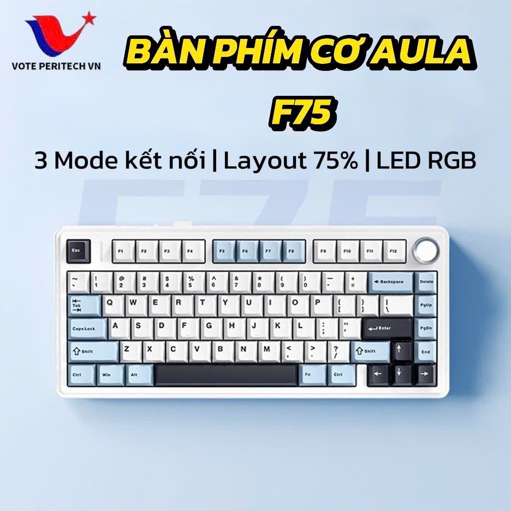 BÀN PHÍM CƠ KHÔNG DÂY AULA F75 - 3 MODEL KẾT NỐI/ LED RGB nhiều chế độ/ hỗ trợ hotswap | BigBuy360 - bigbuy360.vn