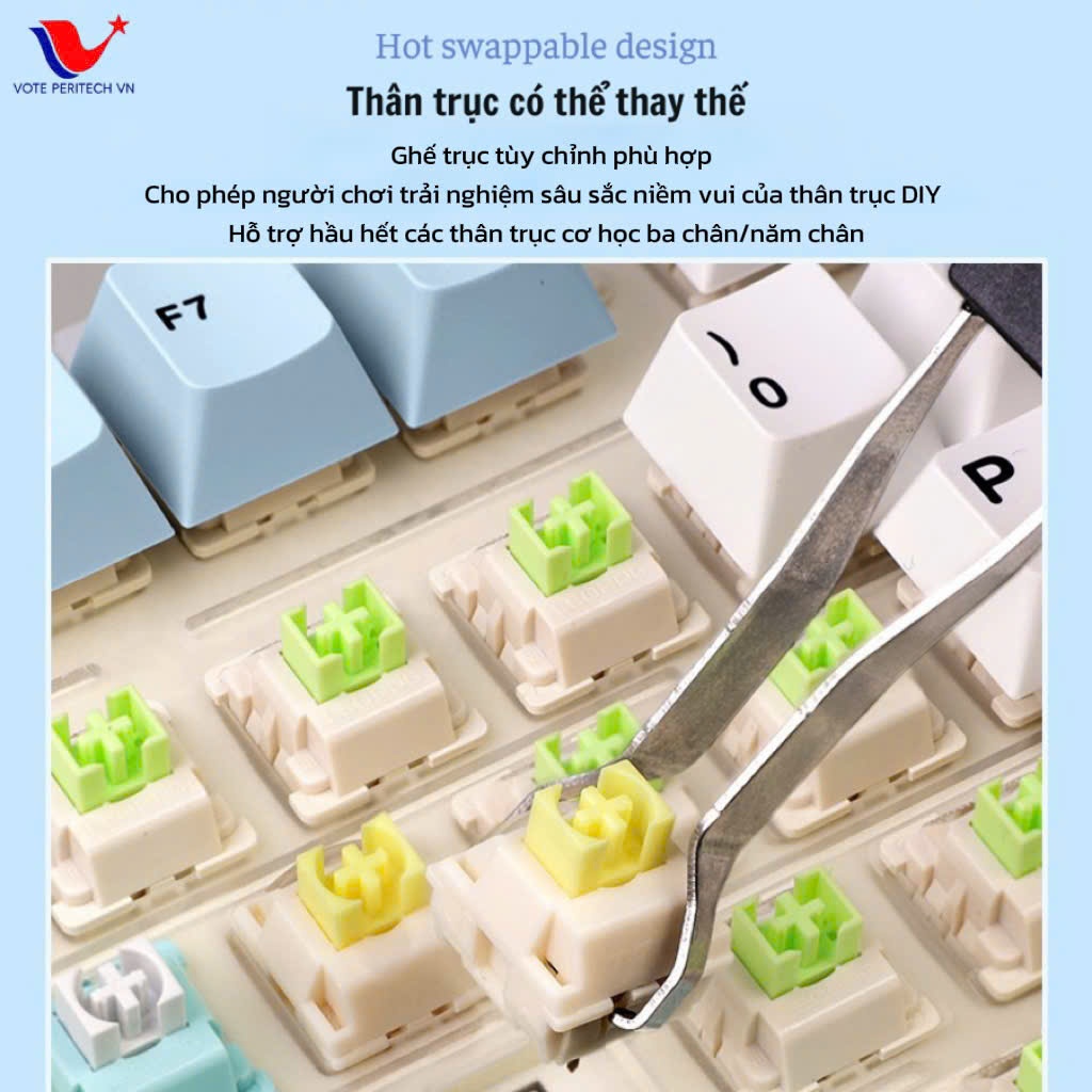 BÀN PHÍM CƠ KHÔNG DÂY AULA F75 - 3 MODEL KẾT NỐI/ LED RGB nhiều chế độ/ hỗ trợ hotswap | BigBuy360 - bigbuy360.vn