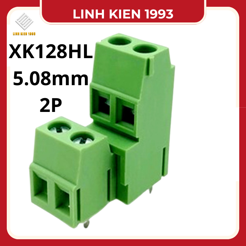 XK128HL 2P Domino 2 tầng chân thẳng 5.08mm hàn PCB