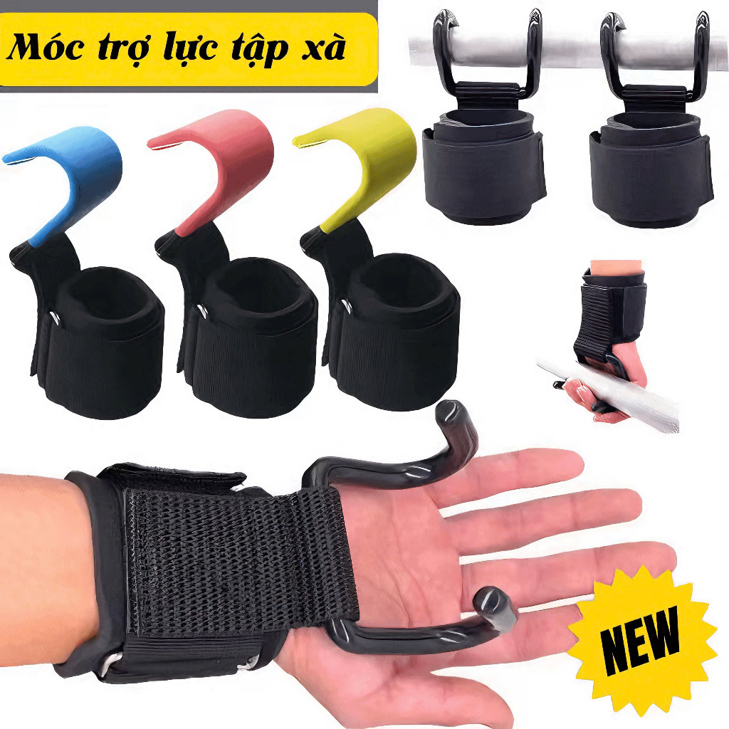 Dây quấn cổ tay có móc nâng tạ - Hỗ trợ kéo xà, tập lưng - B17