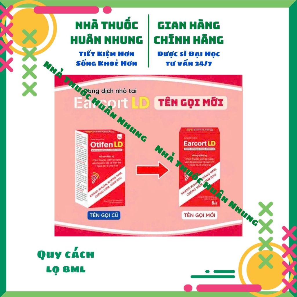 Nhỏ tai Otifen LD Earcort LD - Dùng trong ngứa tai, dị ứng ở tai, viêm ống tai, viêm tai giữa