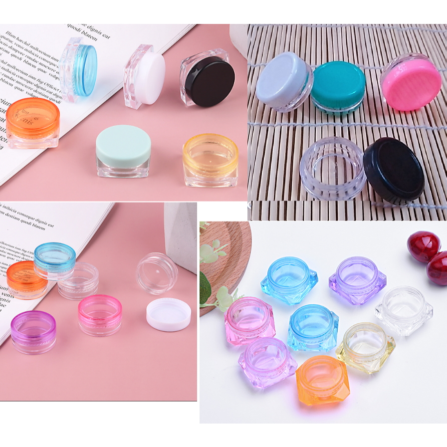 (Đủ Size) COMBO 10 Hủ nhựa trong suốt 2gr, 3gr, 5gr, 10gr, 15g, 20gr, 30gr, 50gr, 100gr - Hủ nhỏ chiết mỹ phẩm, đựng kem