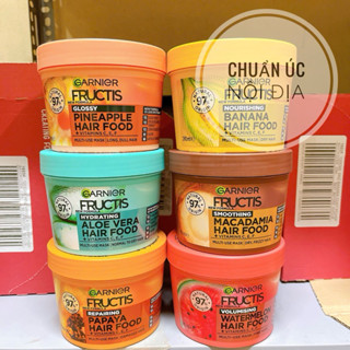 Kem ủ tóc dưỡng tóc Garnier Fructis Hair Food Úc 390ml, Chuối Dứa suôn mượt phục hồi