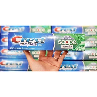 [ mẫu lớn 232g ] Kem đánh răng Crest Complete Extra Whitening + Scope Advanced 232g