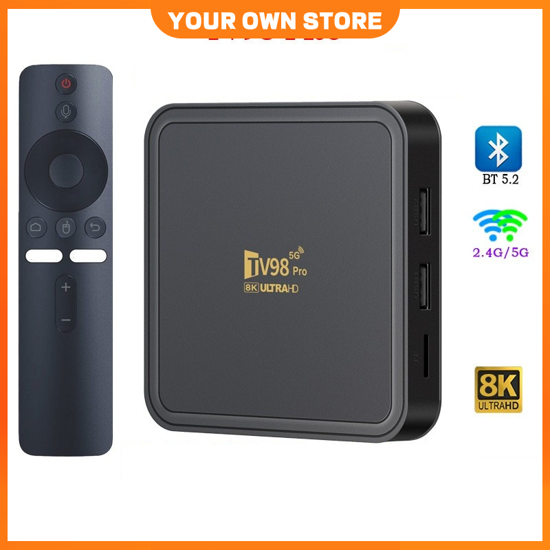 🔥FREESHIP🔥Android TV Box TV98pro 16+256GB,Android 14.0 8K WIFI băng tần kép, kết nối Bluetooth,Xem youtube...