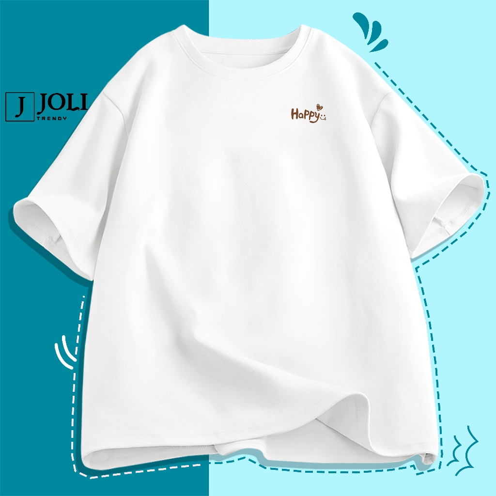 Áo Thun Nam Nữ Unisex Tay Lỡ By JOLI Mã TN Happy Heart In Hình Chất Cotton Form Rộng Phong Cách Ulzzang J Joli Trendy | BigBuy360 - bigbuy360.vn