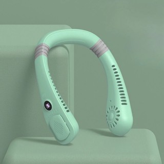 Quạt Mini Đeo Cổ Không Cánh 5 Tốc Độ Gió Mạnh Pin Trâu Màn Hình Led Hiển Thị Thông Minh Tiện Lợi