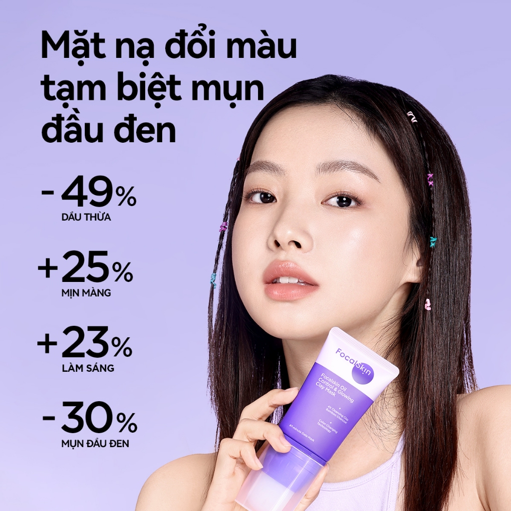 [NEW LAUNCH] FOCALSKIN Mặt Nạ Đất Sét Đổi Màu Kiểm Soát Dầu Giảm Mụn Sáng Da | Da Nhạy Cảm 2in1 60g | BigBuy360 - bigbuy360.vn