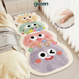  Thảm Trải Sàn Cashmere Lông Cừu Mềm Mại Thảm Dài Chùi Chân Hoạt Hình Thấm Hút Decor Phòng Ngủ 