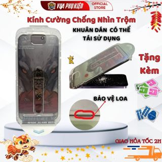 Kính Cường Lực iphone tự hút bụi MKING ,có kèm khung tự dán ,bảo vệ màng loa thế hệ mới, 11 12 13 14 15 16 17 Promax