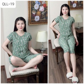 (Bunnysky) Đồ bộ mặc nhà mẫu lửng lụa mềm mịn(có video)