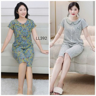 (Bunnysky) Đồ bộ mặc nhà mẫu lửng lụa mềm mịn(có video)