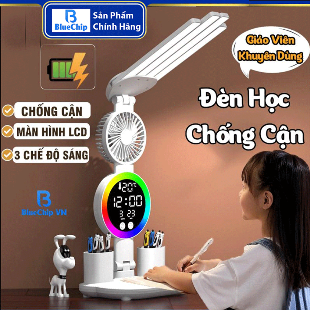 Đèn học để bàn tích điện chống cận thị BluechipStore bảo vệ thị lực phù hợp mọi lứa tuổi pin 3200mah