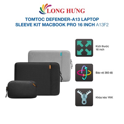 Túi chống sốc Tomtoc Defender-A13 Laptop Sleeve Kit MacBook Pro 16 inch A13F2 - Hàng chính hãng