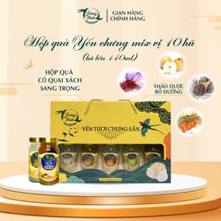 [Tặng 2 hũ] Hộp quà 10 hũ yến mix vị Song Phát làm đẹp tự nhiên tăng sức đề kháng hồi phục sức khỏe 140ml