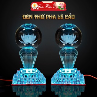 Đèn Thờ Pha Lê Cầu, LED Nhiều Màu CHÂN THIỆN MỸ, Đèn Trang Trí Bàn Thờ PLC-20