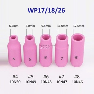 Chụp sứ mỏ hàn tig WP số 4,5,6,7,8 (sứ dài) - hộp 10 chiếc