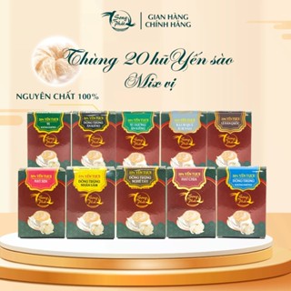 Thùng 20 hũ biếu tặng tổ yến chưng Mix vị Song Phát tăng cường hồi phục sức khỏe nhanh chóng 70ml