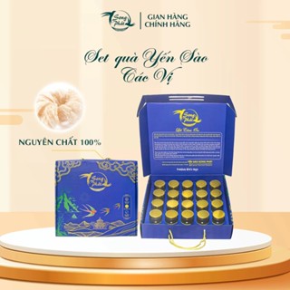 Hộp quà biếu tặng 20 hũ các vị yến sào chưng sẵn Song Phát sang trọng ý nghĩa giúp tăng cường sức khỏe 70ml