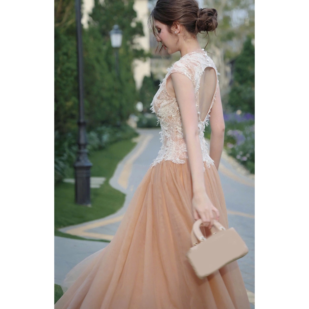 A29 - Váy Thiết Kế Ren Phối Lưới - LYNA