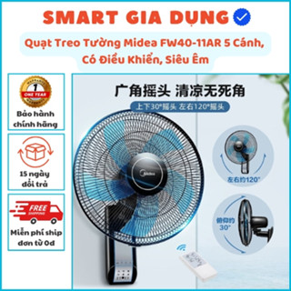 Quạt Treo Tường Midea FW40-11AR 5 Cánh, Có Điều Khiển, Siêu Êm- Bảo Hành 12 Tháng